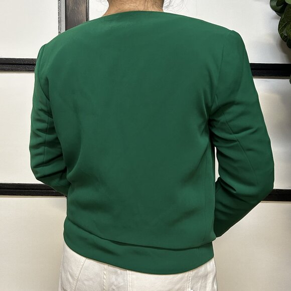 Armani Exchange Green Short Open Front Jacket, Size XS - Picture 8 of 9